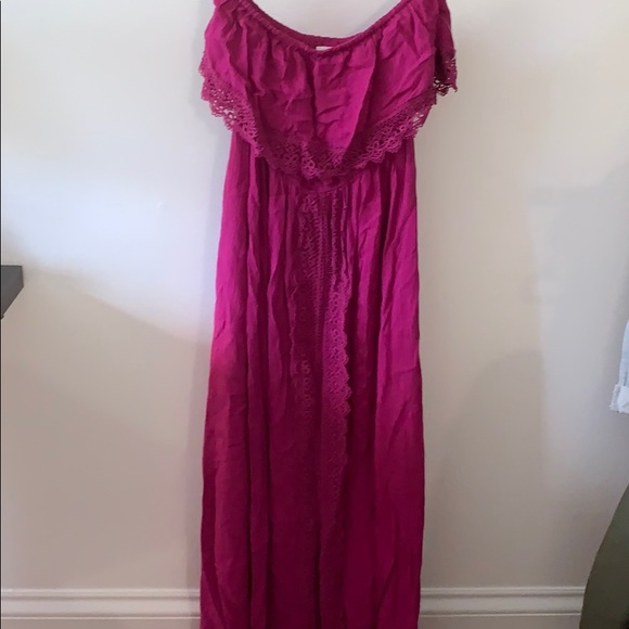 Strapless purple dress small